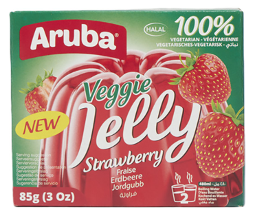 jelly gelatina fresa vegetariana