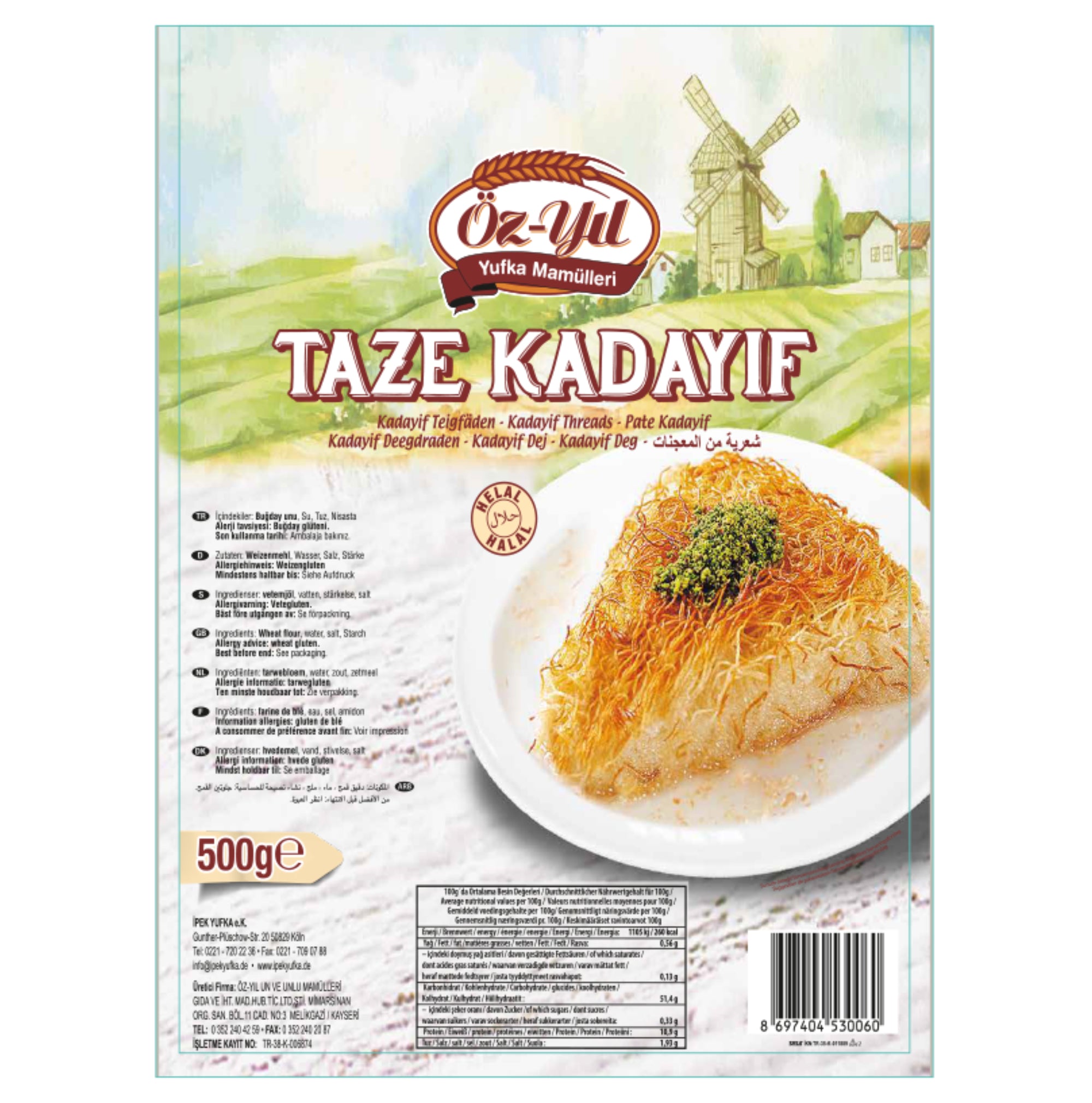 Pasta Kataifi Ozyil 500gr ideal para preparar kunafa y otros postres tradicionales